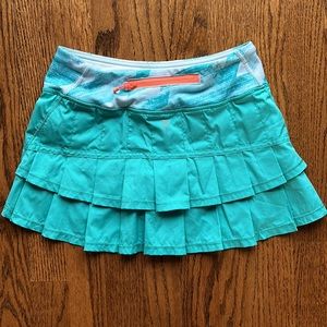 Ivivva teal ruffled tennis skirt skort size 10